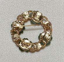 Load image into Gallery viewer, AUTHENTIC SWOBODA WREATH BROOCH ~ MOONSTONE, JADE