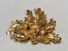 Load image into Gallery viewer, AUTHENTIC SWOBODA FLOWER BROOCH ~ CORAL, AVENTURINE