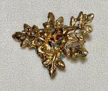 Load image into Gallery viewer, AUTHENTIC SWOBODA FLOWER BROOCH ~ PERIDOT, MULTI-STONE