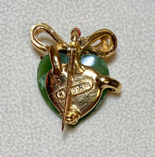 Load image into Gallery viewer, AUTHENTIC SWOBODA HEART BROOCH ~ JADE, CORAL