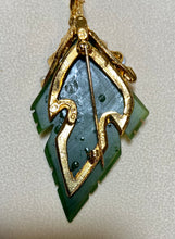 Load image into Gallery viewer, AUTHENTIC SWOBODA JADE LEAF PIN/PENDANT ~ JADE, FRESH WATER PEARL