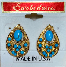 Load image into Gallery viewer, AUTHENTIC SWOBODA EARRINGS ~ TURQUOISE