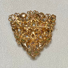 Load image into Gallery viewer, AUTHENTIC SWOBODA GEOMETRIC BROOCH ~ MOONSTONE, PERIDOT, CORAL
