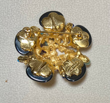 Load image into Gallery viewer, AUTHENTIC SWOBODA FLOWER BROOCH ~ HEMATITE, MULTI-STONE