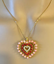 Load image into Gallery viewer, AUTHENTIC SWOBODA HEART PENDANT ~ CORAL, PEARL