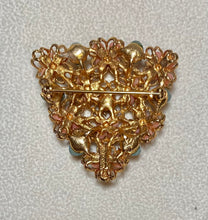 Load image into Gallery viewer, AUTHENTIC SWOBODA GEOMETRIC BROOCH ~ CORAL, JADE, PERIDOT

