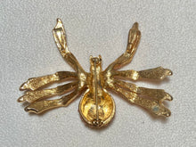 Load image into Gallery viewer, AUTHENTIC SWOBODA SPIDER BROOCH/PENDANT ~ CORAL, EMERALD EYES
