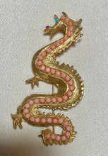 Load image into Gallery viewer, AUTHENTIC SWOBODA DRAGON BROOCH/PENDANT ~ CORAL, TURQUOISE, RUBY

