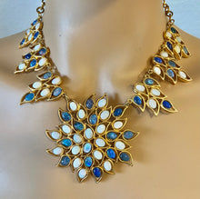 Load image into Gallery viewer, AUTHENTIC SWOBODA BIB NECKLACE ~ GENUINE BLUE AND WHITE OPAL ~ ONLY ONE!
