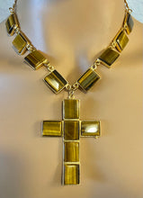 Load image into Gallery viewer, AUTHENTIC SWOBODA CROSS NECKLACE ~ TIGER EYES
