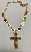 Load image into Gallery viewer, AUTHENTIC SWOBODA CROSS NECKLACE ~ TIGER EYES
