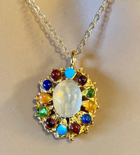 Load image into Gallery viewer, AUTHENTIC SWOBODA PENDANT ~ GENUINE MOONSTONE, MULTI-STONE
