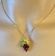 Load image into Gallery viewer, AUTHENTIC SWOBODA GRAPE PENDANT ~ GARNET, PERIDOT
