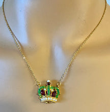 Load image into Gallery viewer, AUTHENTIC SWOBODA CROWN PENDANT ~ GARNET, PERIDOT, PEARL
