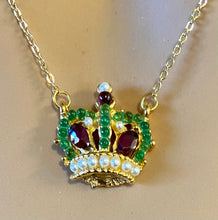 Load image into Gallery viewer, AUTHENTIC SWOBODA CROWN PENDANT ~ GARNET, PERIDOT, PEARL
