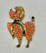 Load image into Gallery viewer, AUTHENTIC SWOBODA DOG BROOCH ~ GENUINE SAPPHIRE, CORAL
