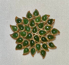 Load image into Gallery viewer, AUTHENTIC SWOBODA BIG FLORAL BROOCH ~ JADE
