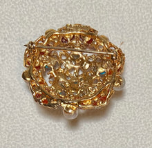 Load image into Gallery viewer, AUTHENTIC SWOBODA FLOWER BROOCH ~ MOONSTONE, CARNELIAN, TURQUOISE

