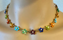 Load image into Gallery viewer, AUTHENTIC SWOBODA FLOWER NECKLACE ~ MULTI-STONE
