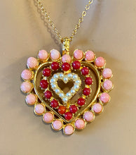 Load image into Gallery viewer, AUTHENTIC SWOBODA HEART PENDANT ~ CORAL, PEARL
