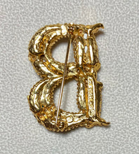 Load image into Gallery viewer, Authentic Swoboda "B" Initial Brooch ~ Howlite, Fresh Water Pearl, Carnelian
