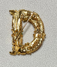 Load image into Gallery viewer, Authentic Swoboda "D" Initial Brooch ~ Peridot, Carnelian, Fresh Water Pearl
