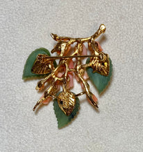 Load image into Gallery viewer, AUTHENTIC SWOBODA FLOWER BROOCH ~ JADE, CORAL
