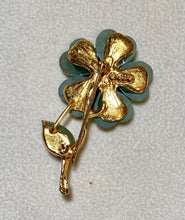 Load image into Gallery viewer, AUTHENTIC SWOBODA FLOWER BROOCH ~ JADE, PEARL
