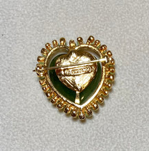 Load image into Gallery viewer, AUTHENTIC SWOBODA HEART BROOCH ~ JADE, PERIDOT
