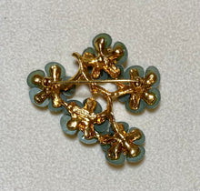 Load image into Gallery viewer, AUTHENTIC SWOBODA FLOWER BROOCH ~ JADE, PEARL
