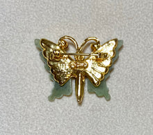 Load image into Gallery viewer, AUTHENTIC SWOBODA BUTTERFLY BROOCH ~ Jade, Fresh Water Pearl, Garnet, Ruby ~ LAST ONE
