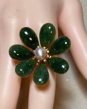 Load image into Gallery viewer, AUTHENTIC SWOBODA RING  ~ Jade, Pearl
