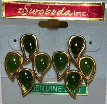 Load image into Gallery viewer, AUTHENTIC SWOBODA EARRINGS ~ JADE ~ PIERCED

