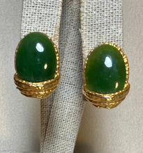 Load image into Gallery viewer, AUTHENTIC SWOBODA EARRINGS ~ JADE ~ CLIP-ON
