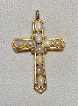 Load image into Gallery viewer, Authentic Swoboda Reversible Cross Pendant ~ Genuine Opal, Hematite, Pearl
