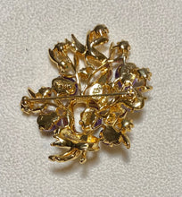 Load image into Gallery viewer, AUTHENTIC SWOBODA FLOWER BROOCH ~ AMETHYST, PERIDOT
