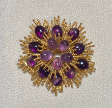 Load image into Gallery viewer, AUTHENTIC SWOBODA STARBURST BROOCH ~ AMETHYST
