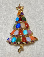 Load image into Gallery viewer, Authentic Swoboda Christmas Tree Brooch ~ Multi-stone, Garnet, Ruby
