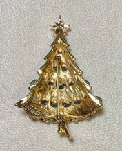 Load image into Gallery viewer, Authentic Swoboda Christmas Tree Brooch ~ Jade, Garnet, Ruby
