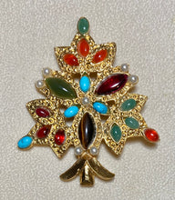Load image into Gallery viewer, Authentic Swoboda Christmas Tree Brooch ~ Multi-stone
