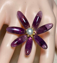 Load image into Gallery viewer, AUTHENTIC SWOBODA RING ~ AMETHYST, PEARL
