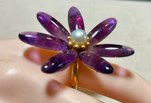 Load image into Gallery viewer, AUTHENTIC SWOBODA RING ~ AMETHYST, PEARL
