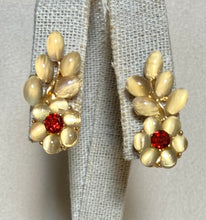 Load image into Gallery viewer, AUTHENTIC SWOBODA EARRINGS ~ Genuine Moonstone, Garnet ~ Clip-on
