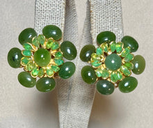 Load image into Gallery viewer, AUTHENTIC SWOBODA EARRINGS ~ JADE, PERIDOT ~ CLIP-ON
