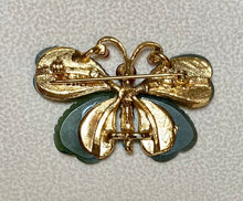 Load image into Gallery viewer, AUTHENTIC SWOBODA BUTTERFLY BROOCH ~ Jade, Turquolite, Garnet ~ LAST ONE
