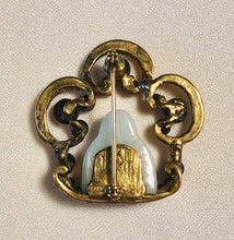 Load image into Gallery viewer, Authentic Swoboda Buddha Brooch ~ Garnet and Jadeite Buddha
