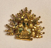 Load image into Gallery viewer, Authentic Swoboda Buddha Brooch ~ Coral, Pearl, Carnelian and Jadeite Buddha
